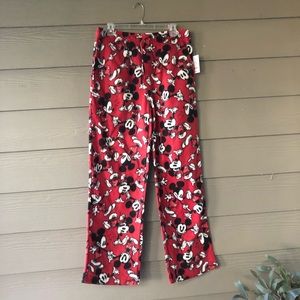 ☀NWT kohl's Disney Mickey Mouse Men's red fleece pajamas size Large